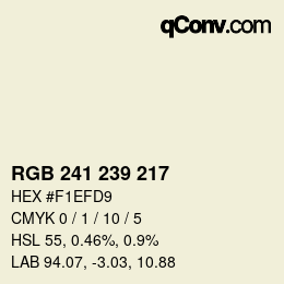 颜色代码: RGB 241 239 217 | qconv.com