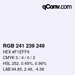 Color code: RGB 241 239 249 | qconv.com
