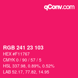 Farbcode: RGB 241 23 103 | qconv.com
