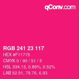 Color code: RGB 241 23 117 | qconv.com