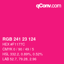 Color code: RGB 241 23 124 | qconv.com