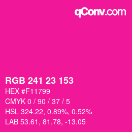 Color code: RGB 241 23 153 | qconv.com