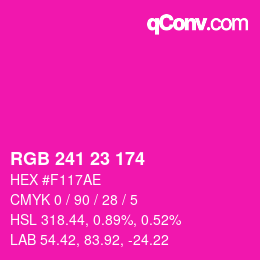 Color code: RGB 241 23 174 | qconv.com