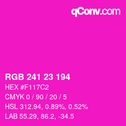 Color code: RGB 241 23 194 | qconv.com