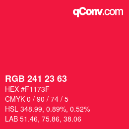 カラーコード: RGB 241 23 63 | qconv.com