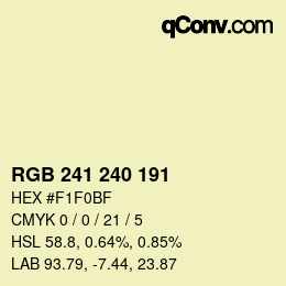 Color code: RGB 241 240 191 | qconv.com