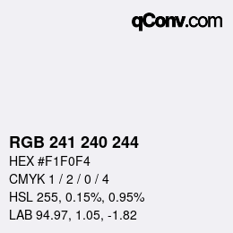 Color code: RGB 241 240 244 | qconv.com