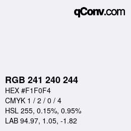 カラーコード: RGB 241 240 244 | qconv.com