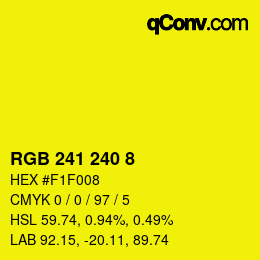 カラーコード: RGB 241 240 8 | qconv.com