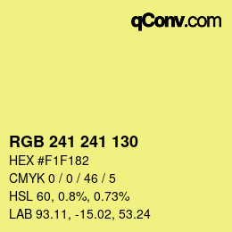 Color code: RGB 241 241 130 | qconv.com