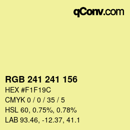Color code: RGB 241 241 156 | qconv.com