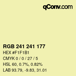 Color code: RGB 241 241 177 | qconv.com
