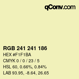 Color code: RGB 241 241 186 | qconv.com