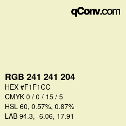 Color code: RGB 241 241 204 | qconv.com