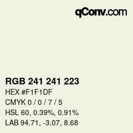 Color code: RGB 241 241 223 | qconv.com