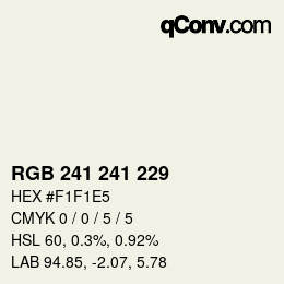 Color code: RGB 241 241 229 | qconv.com