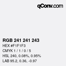 Color code: RGB 241 241 243 | qconv.com