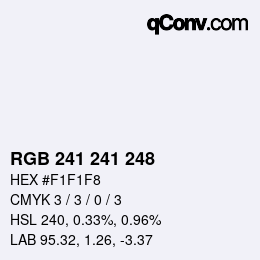 Color code: RGB 241 241 248 | qconv.com