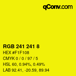 Color code: RGB 241 241 8 | qconv.com