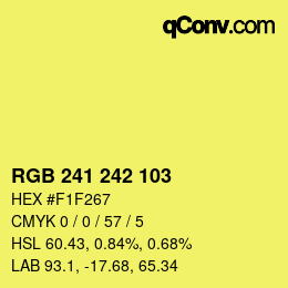 Color code: RGB 241 242 103 | qconv.com