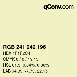 Farbcode: RGB 241 242 196 | qconv.com