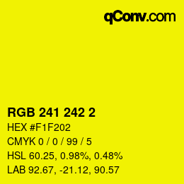 カラーコード: RGB 241 242 2 | qconv.com