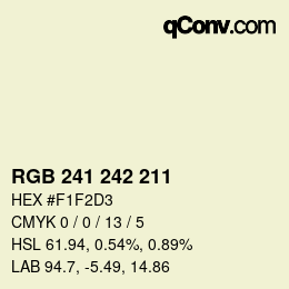 カラーコード: RGB 241 242 211 | qconv.com