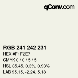 カラーコード: RGB 241 242 231 | qconv.com