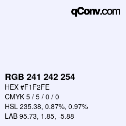 カラーコード: RGB 241 242 254 | qconv.com