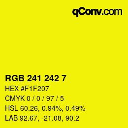 カラーコード: RGB 241 242 7 | qconv.com
