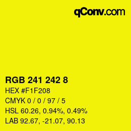 カラーコード: RGB 241 242 8 | qconv.com