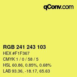 Color code: RGB 241 243 103 | qconv.com
