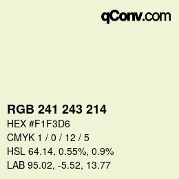 Code couleur: RGB 241 243 214 | qconv.com