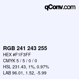 颜色代码: RGB 241 243 255 | qconv.com