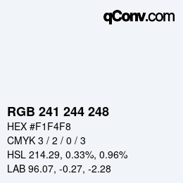 Color code: RGB 241 244 248 | qconv.com