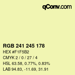Color code: RGB 241 245 178 | qconv.com