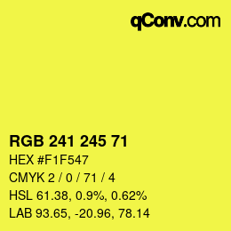 Color code: RGB 241 245 71 | qconv.com