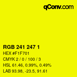 カラーコード: RGB 241 247 1 | qconv.com