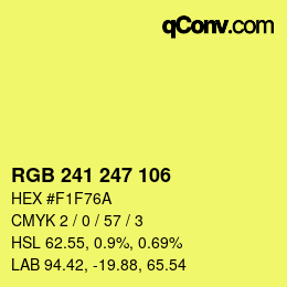 Color code: RGB 241 247 106 | qconv.com