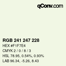 Código de color: RGB 241 247 228 | qconv.com