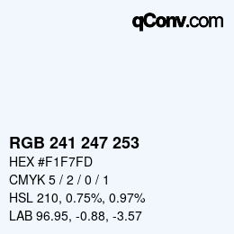 Color code: RGB 241 247 253 | qconv.com