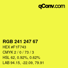 Color code: RGB 241 247 67 | qconv.com