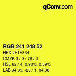 Color code: RGB 241 248 52 | qconv.com