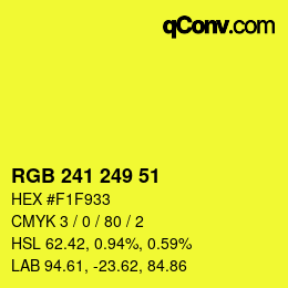 Color code: RGB 241 249 51 | qconv.com
