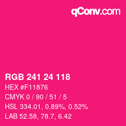 颜色代码: RGB 241 24 118 | qconv.com