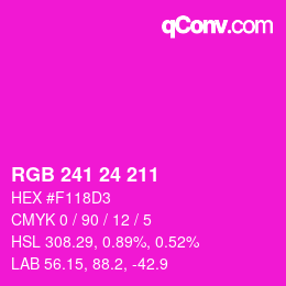 颜色代码: RGB 241 24 211 | qconv.com