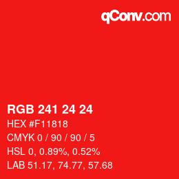Color code: RGB 241 24 24 | qconv.com