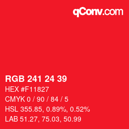 Color code: RGB 241 24 39 | qconv.com
