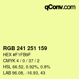 Farbcode: RGB 241 251 159 | qconv.com