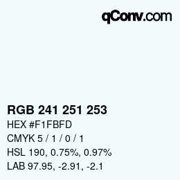 Color code: RGB 241 251 253 | qconv.com